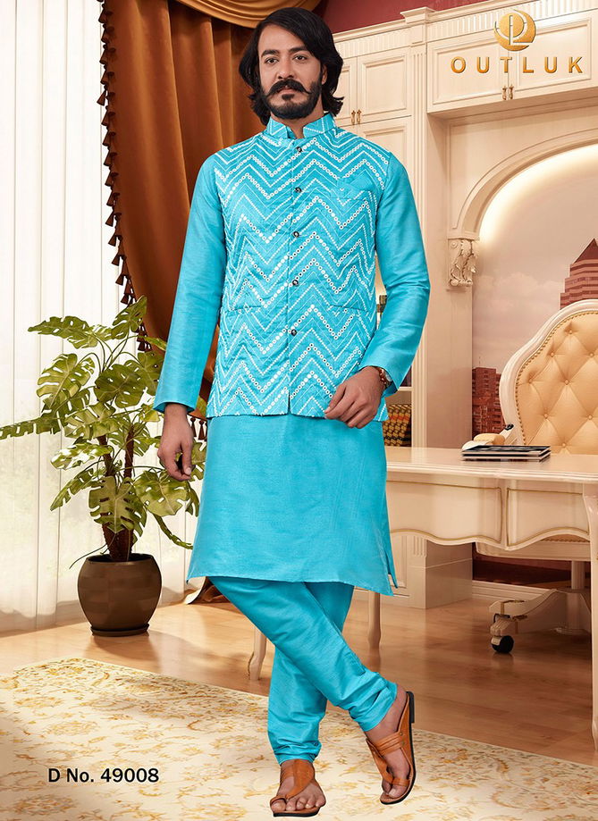 Outluk Vol 49 Wedding Wear Wholesale Kurta Pajama With Jacket Collection